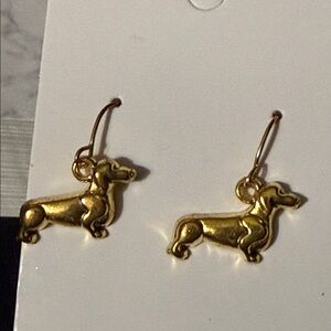 NEW Dachshund Doxie Earrings Gold Color wiener dogs